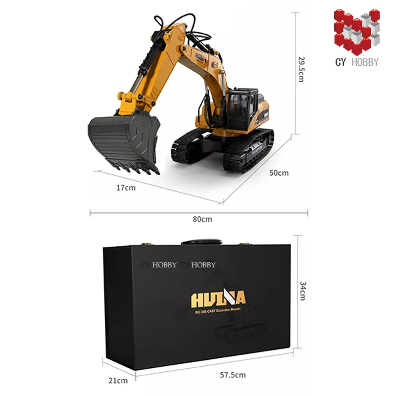 HUINA 1580 RC Excavator Toy 1:14 Scale, Metal Construction, 23CH