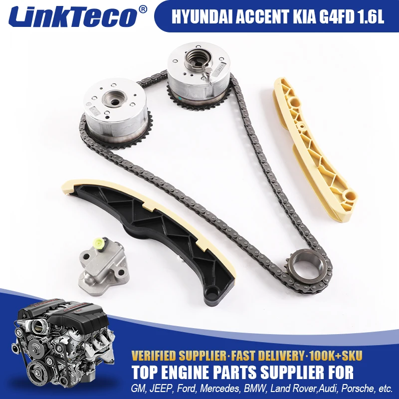 Linkteco Engine Overhaul Rebuild Kit Crankshaft Con-Rod Timing Chain Kit Set for Hyundai Accent Kia Rio Soul G4FD 1.6L 2012-2017