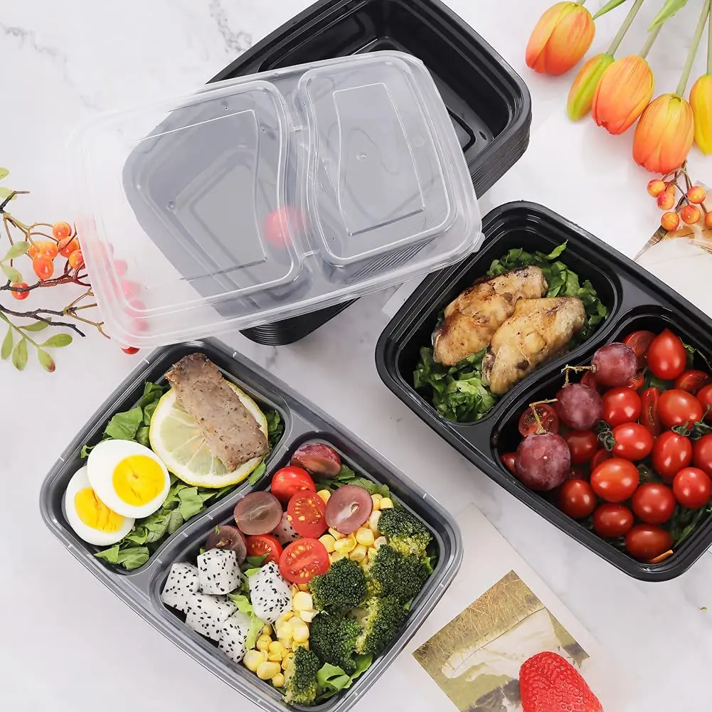 Microwavable Disposable Stir Fry 2 Compartment With Lids Food Storage Bento Box  Lunch Boxes - Buy Microwavable Disposable Stir Fry 2 Compartment With Lids Food  Storage Bento Box Lunch Boxes Product on