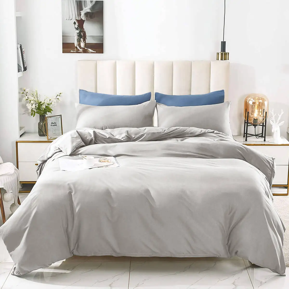 plain light grey duvet cover