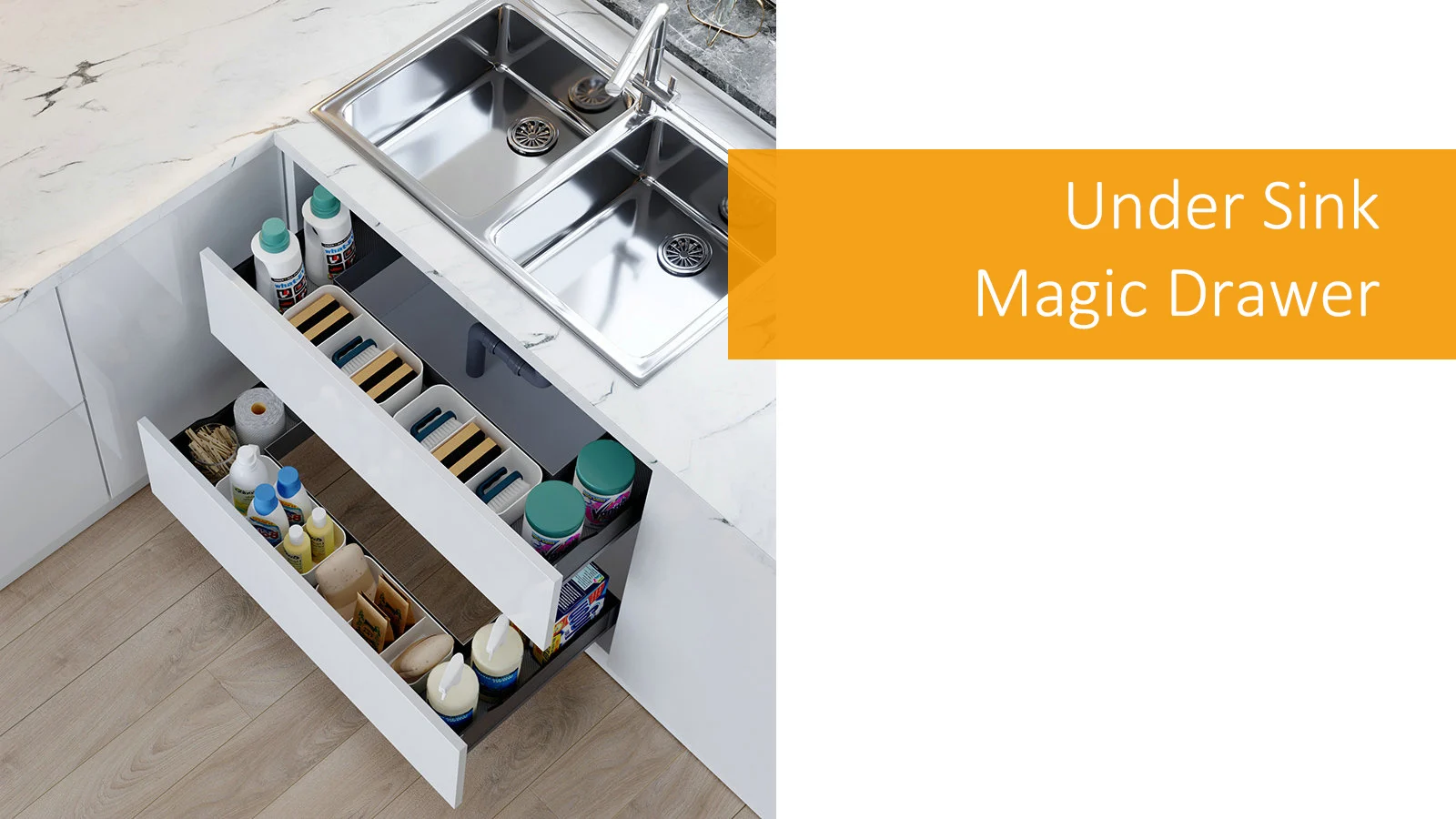 Goldmine Kitchen Under Sink Organizers Pullout Ushaped Basket