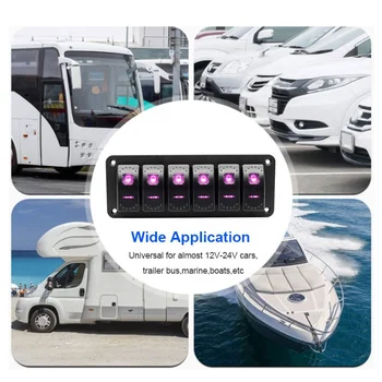 Pannello Interruttori LED Blu 4/6/8 Gang con Interruttore a Levetta per Auto, Barca, Camper, Marino, RV, Presa di Alimentazione 12V e Caricatore USB 34 Pannello Interruttori LED Blu 4/6/8 Gang con Interruttore a Levetta per Auto, Barca, Camper, Marino, RV, Presa di Alimentazione 12V e Caricatore USB 34