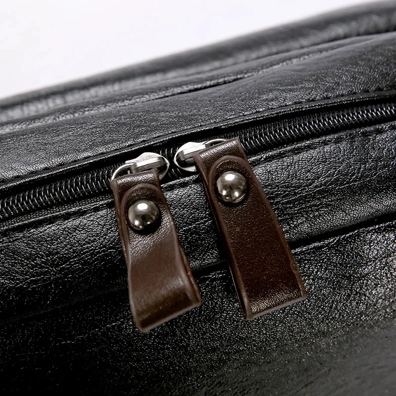 16.5-Inch Fashion PU Leather Laptop Backpack Men Retro Schoolbag Large Capacity Books Waterproof Mochilas Patchwork Teenagers
