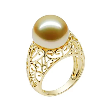 Simple 18K royal crown design yellow gold pearl ring jewelry semi mounts