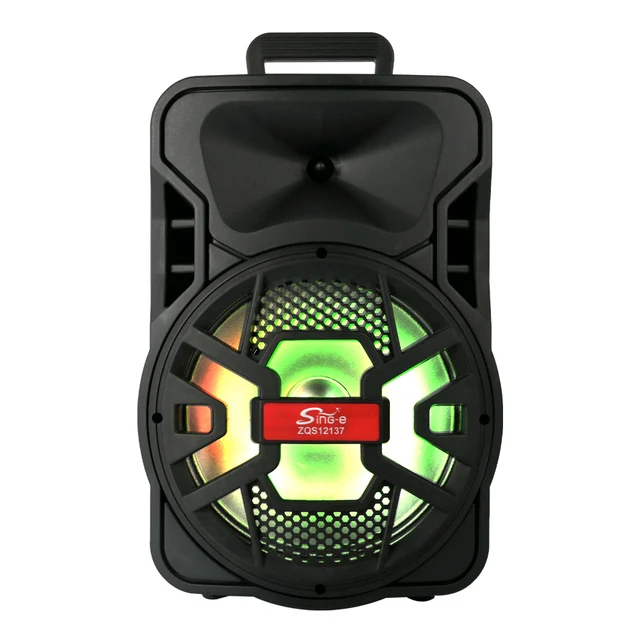 Sing-e ZQS 12137 12-Inch Outdoor Subwoofer Speaker Box Big Power Wireless BT DJ Karaoke Party Mic Radio New Design Mini Design