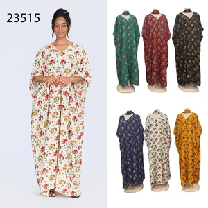 Wholesale Xinshang Summer Women Floral Print Loose Elegant V-neck Short Sleeve Dress