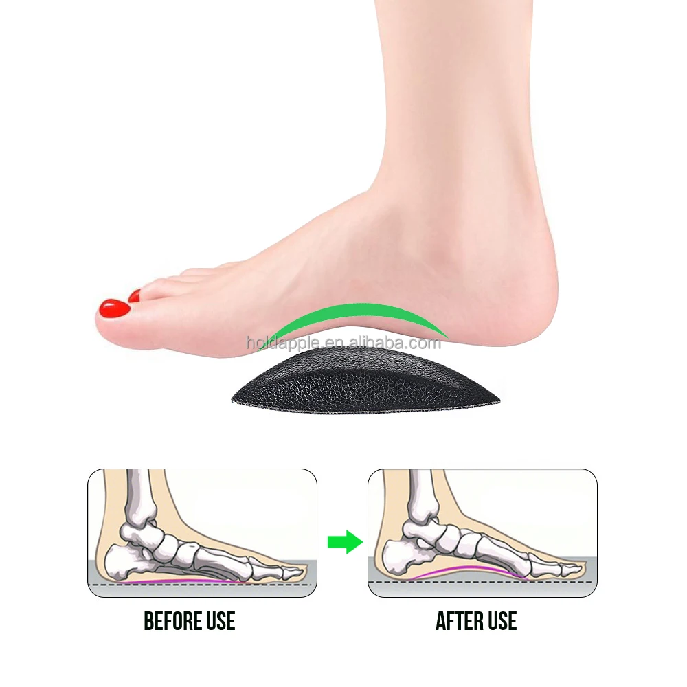 Arch Support Inserts for Flat Feet - Adhesive Leather Latex Arch Pads ...