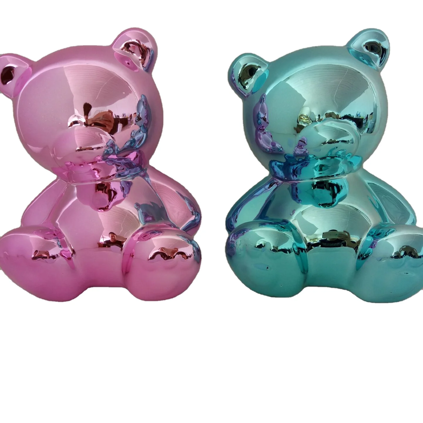 Personalised Teddy Bear Ceramic Money Bank Box Blue Bear 