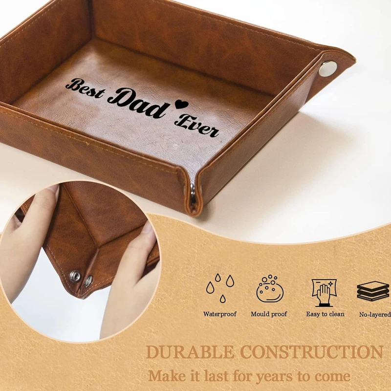 Подарки лучший из искусственной кожи поднос и брелок для ключей мужа от жены Рождественский кожаный Органайзер стола на заказ