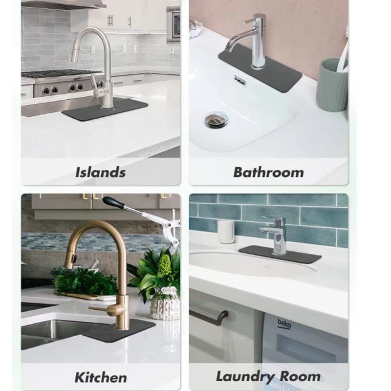 Buy Wholesale China Silicone Faucet Water Mat Kitchen Faucet Sink Splash  Guard Draining Pad & Silicone Faucet Mat For Kitchen at USD 1.39