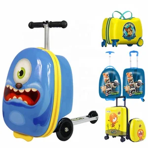 Cabin Mini Suitcases Travel Luggage 3D Cartoon Kids Trolley Bags with DIY Sticker OEM Logo Promotional 18" Customized Logo 2.7KG