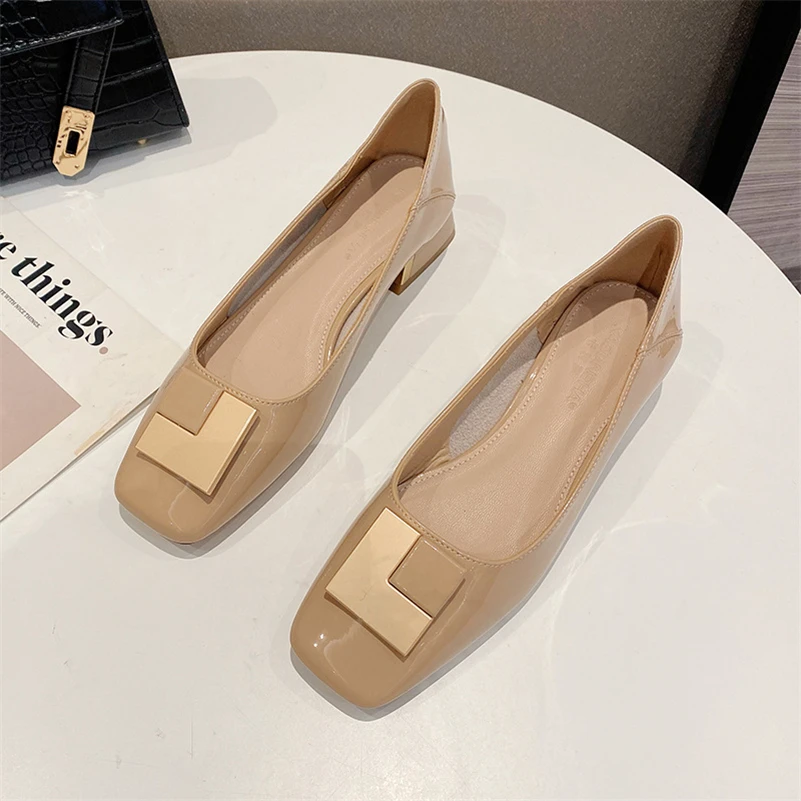 Women Summer Soft Leather Square Toe Shoes