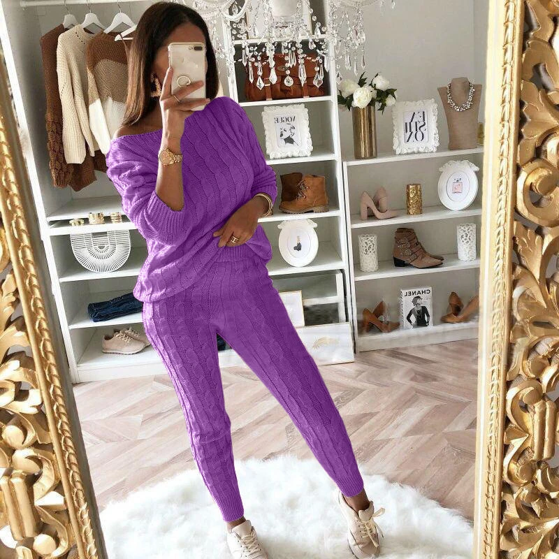 wholesale cardigan sets woman 2 piece sweater set
