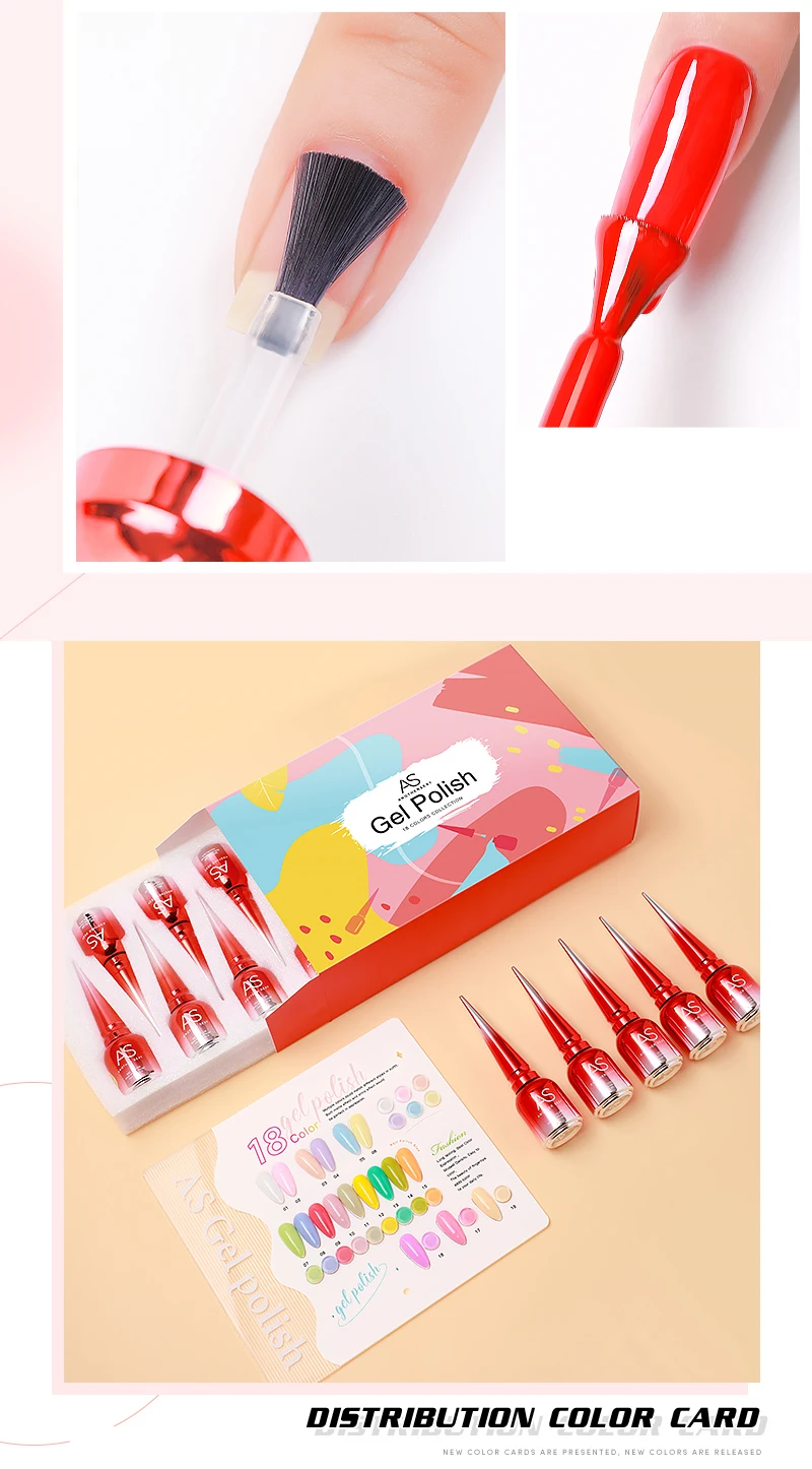 As 18pcs Nail Polish Set Color Nail Gel Polish Kit Semi Permanent Soak