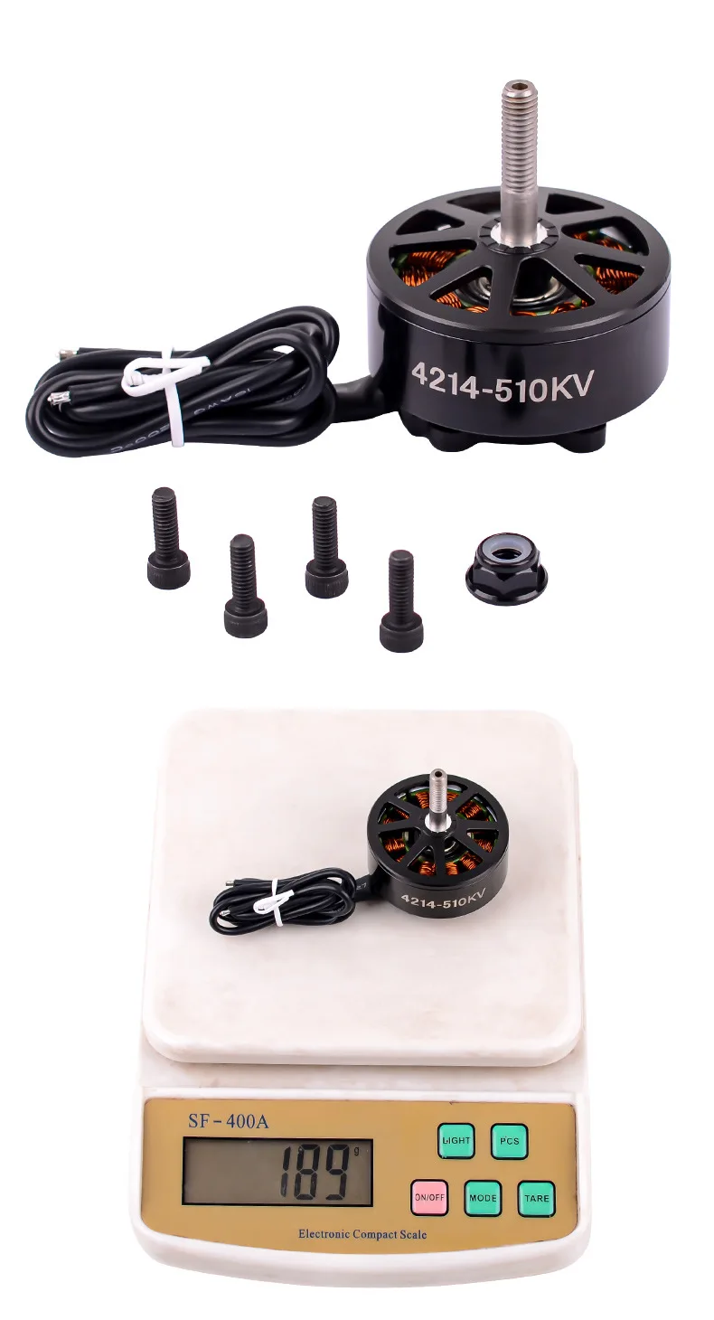 4214 510KV Aluminum Alloy Casing Metal FPV Brushless Motor 6-12S Voltage High Torque Good Heat Dissipation for RC Drone Quads