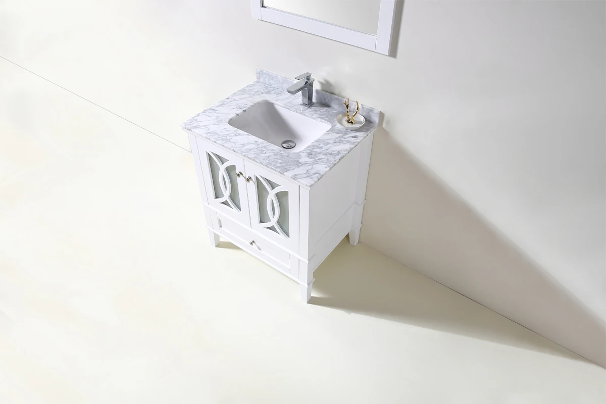 Современная Классическая прямоугольная мебель для ванной комнаты из МДФ с зеркальным аксессуаром домашний Графический дизайн