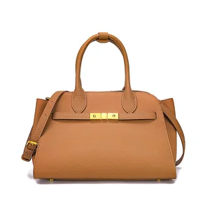 Custom Logo High End Real Cowhide Genuine Leather Lady Bag Luxury Designer Fashion Leather Handbags Tote Bags for Women Luxury