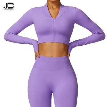 Long Sleeve Yoga Wear Coat with Zipper