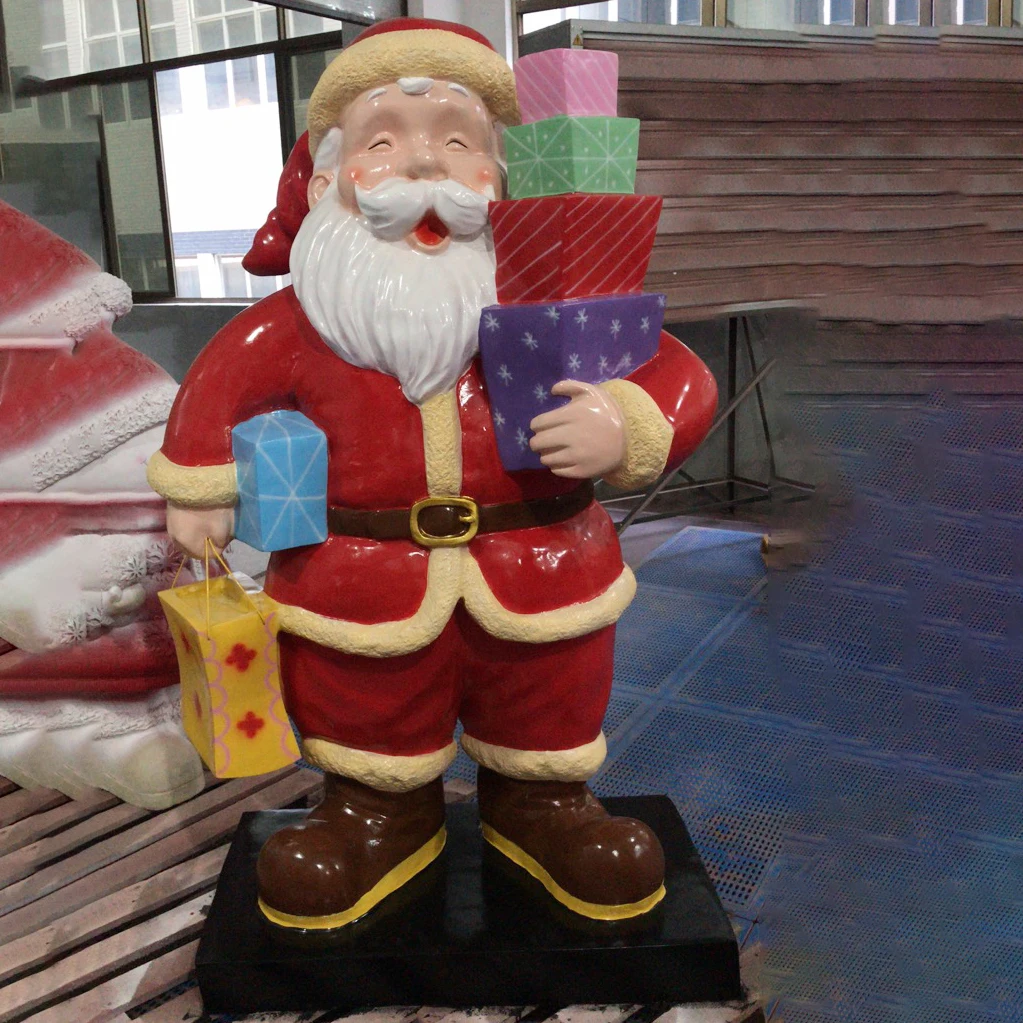 Babbo Natale Cleveland statuetta in poliresina con luci led per deco