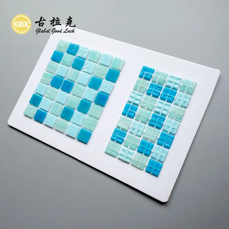 Swimming Pool Design Dot-mounted Mixed Color Glass Mosaic Tile Interior Decoration