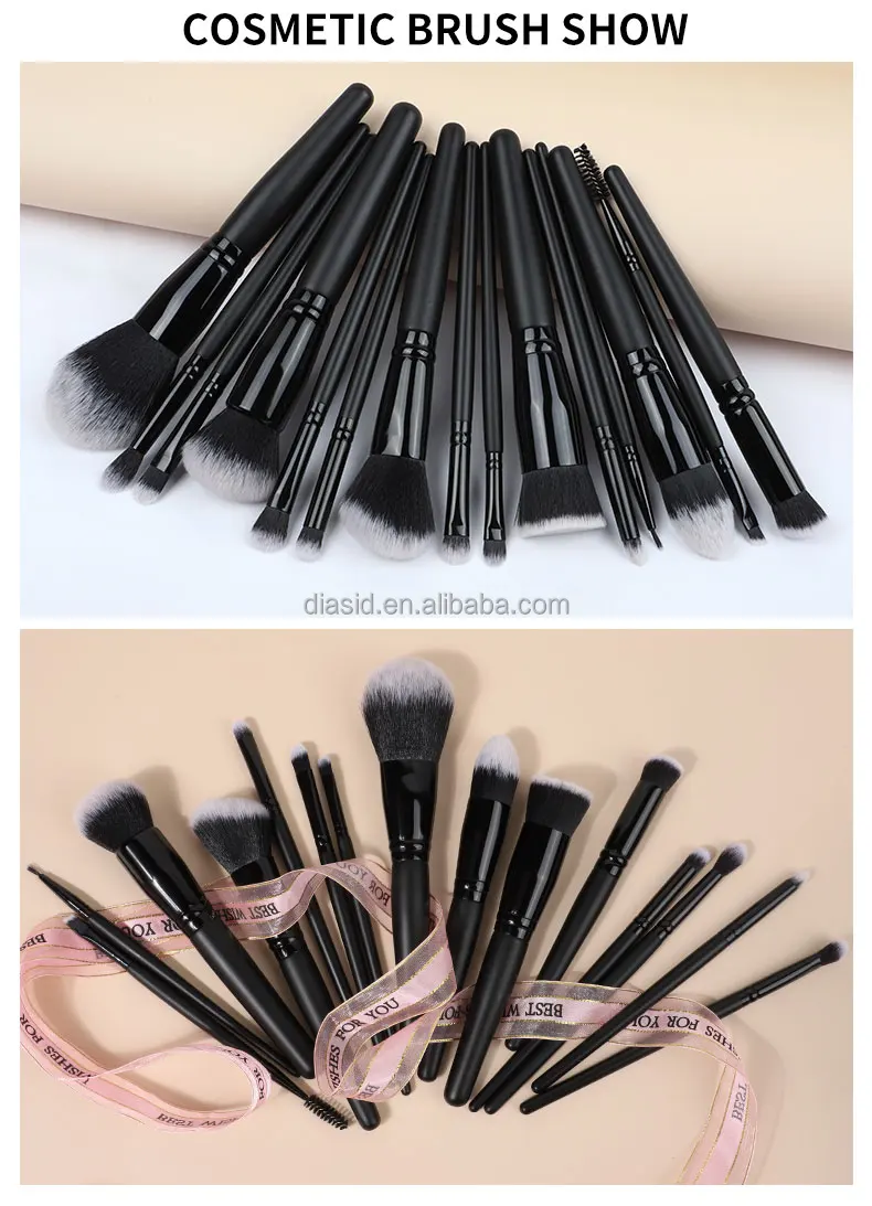 Professional Powder Blush Brush Wood Handle Synthetic Hair Cosmetic