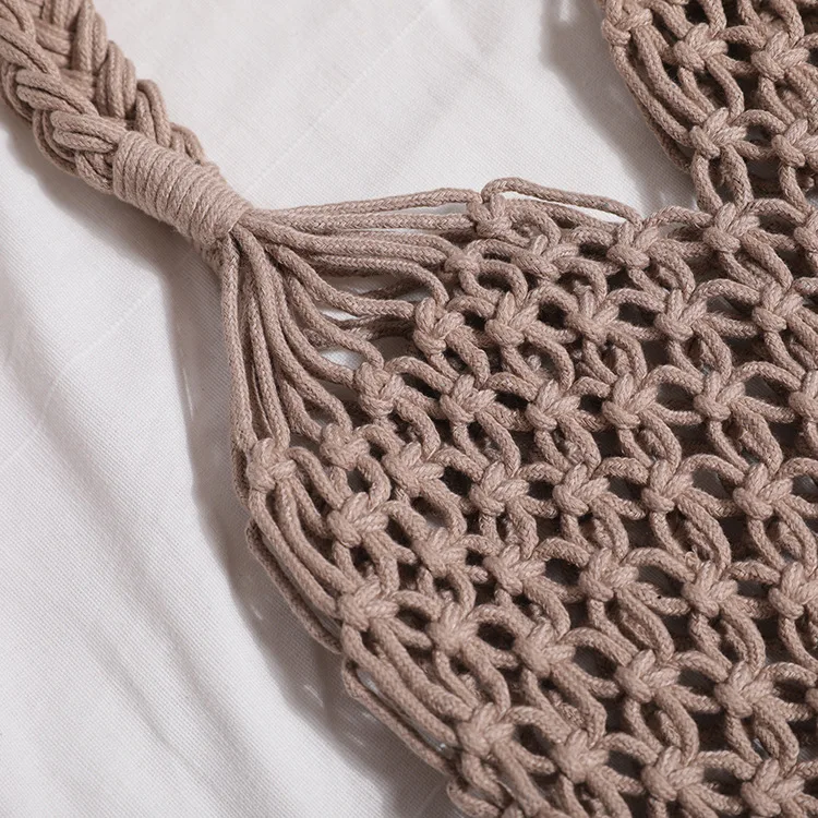Mabula Brand Large Cotton Crochet Fish Net Tote Shopper Handbag Hollow  Travel Beach Shoulder Purse Summer Woven Square Hobo Bag - Top-handle Bags  - AliExpress