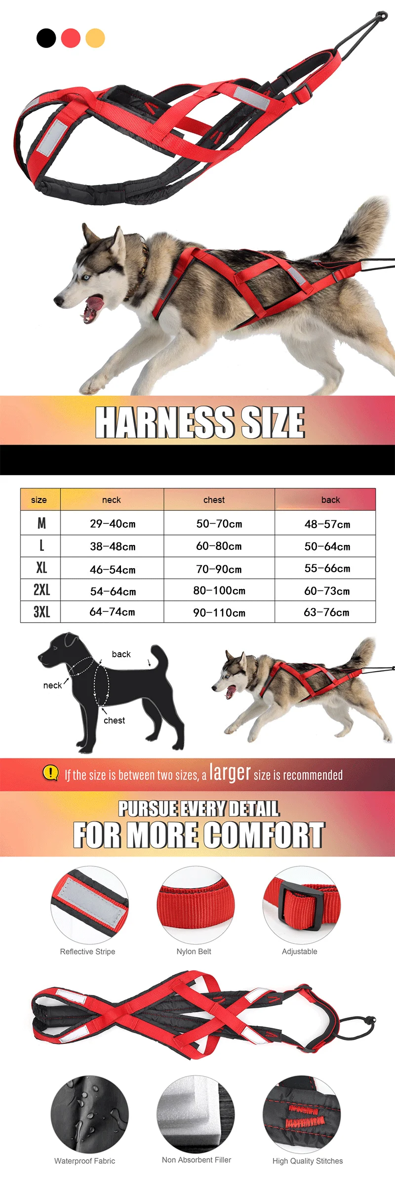 Pet Sled Harness Luxury Reflective Dog Harness Custom Adjustable