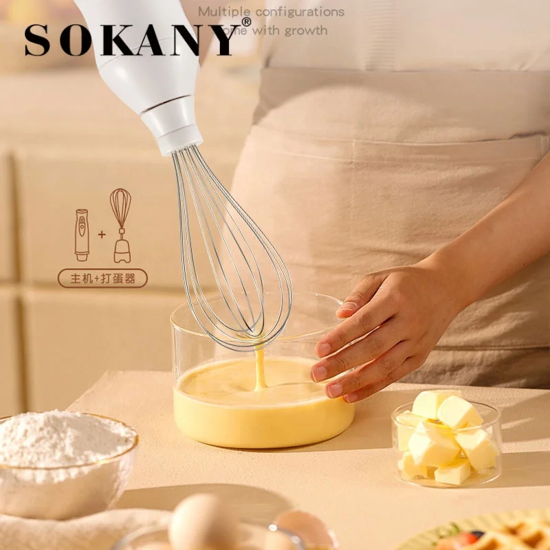 Sokany 230A Electric Hand Blender with Stepless Variable Speed Stick Mixer Hand Blender