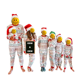Low MOQ ODM/OEM Family Matching Christmas Pajamas for Boys Girls Sleepwear Kids PJs Men Women 2 Pieces Pants Set