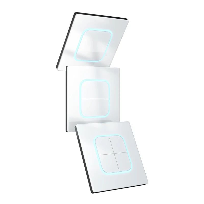 Modern Design LED Indicator Light Switch Tempered Glass Wall Plate Stylish 1Gang 1Way Wall Switch