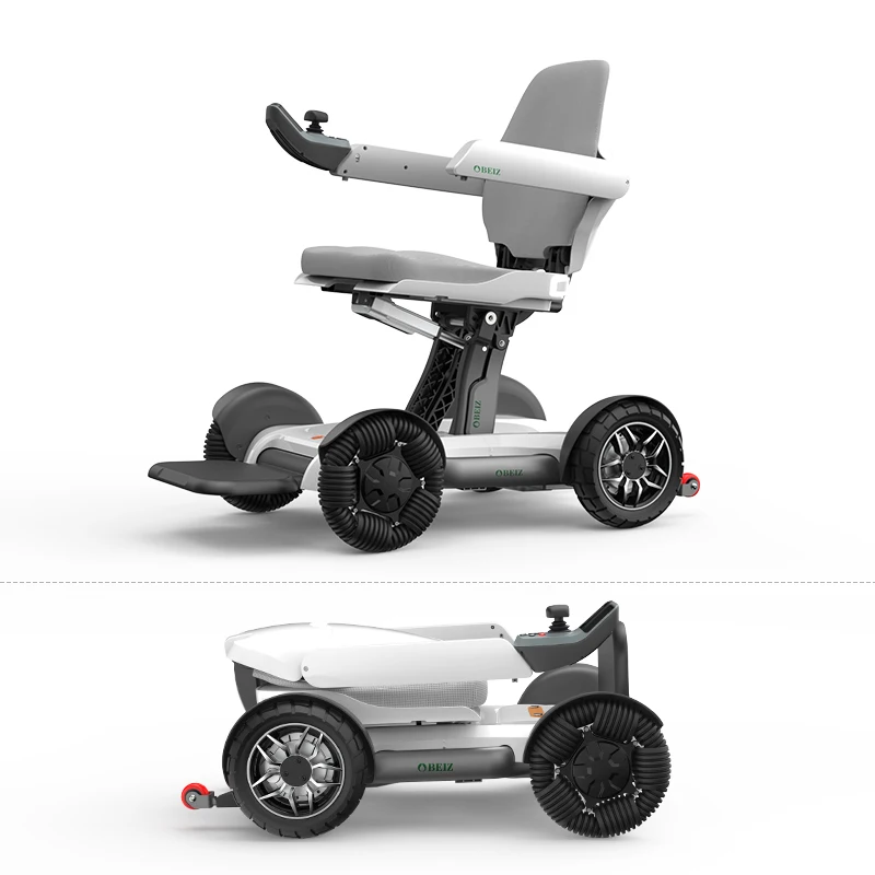 Automatically Smart One Key Fold/ Unfold Portable Front Wheels Folding Lift Detachable Lithium Battery Electric Wheelchair