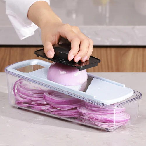 Kitchen Essentials 5 Blade Multi Function Vegetable Onion Slicer Set with Container Tomato Potato Shredder Cheese Grater Slicer