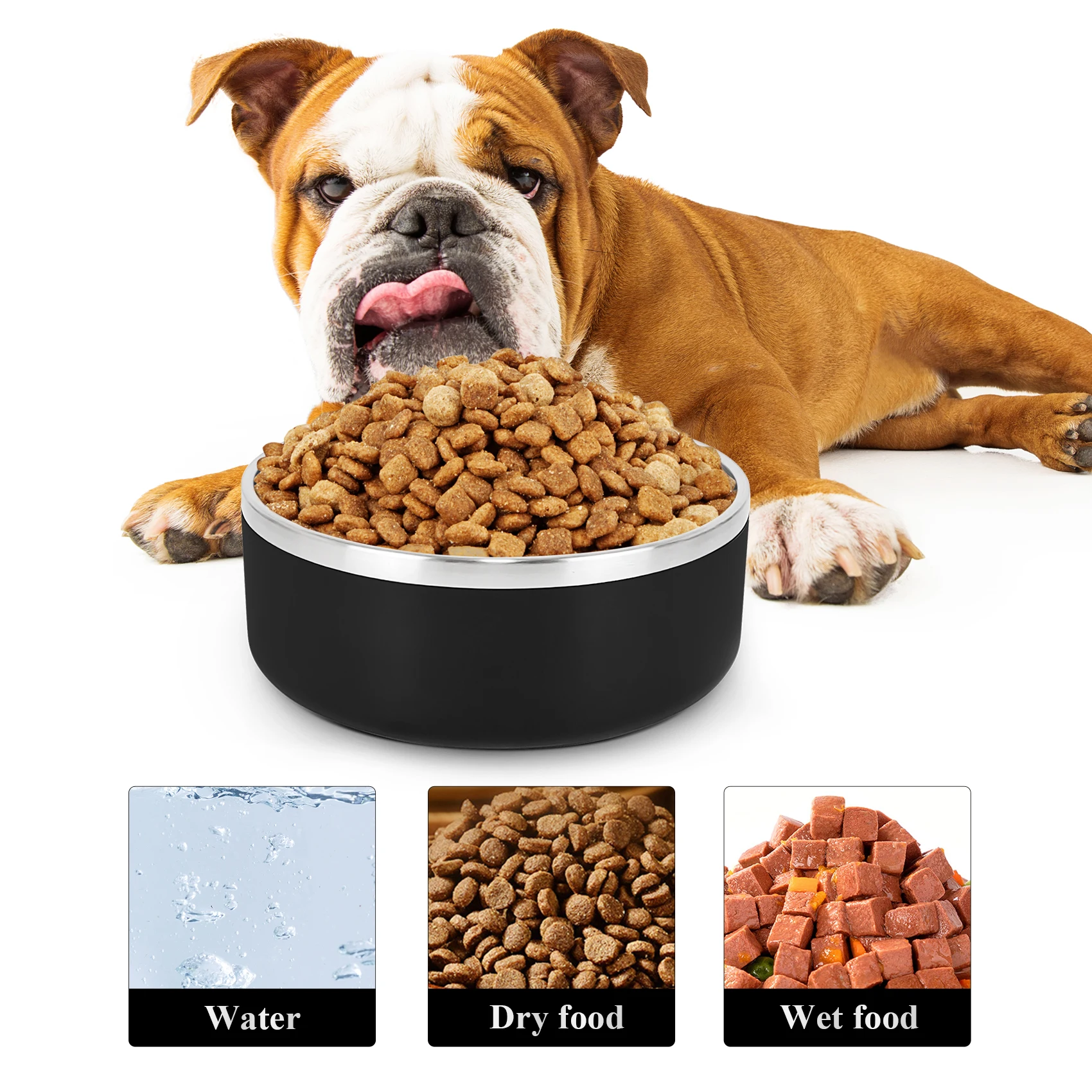 Premium Dog Water Bowl Medium Large Dogs 64oz Large Heavy Dog Bowls
