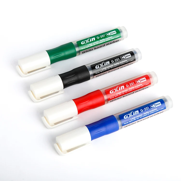 Gxin G-201 Whiteboard Marker Set,Contains A Box Of 12 Whiteboard Markers  And An Eraser And A Box Of Refills ，Same Color AS PEN.