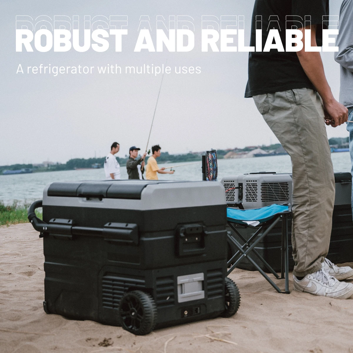 TSW100 Large 100L DC Compressor Portable 12v Camping Car Fridge Freezer Electronic Control Wheels and Handle Car Refrigerator