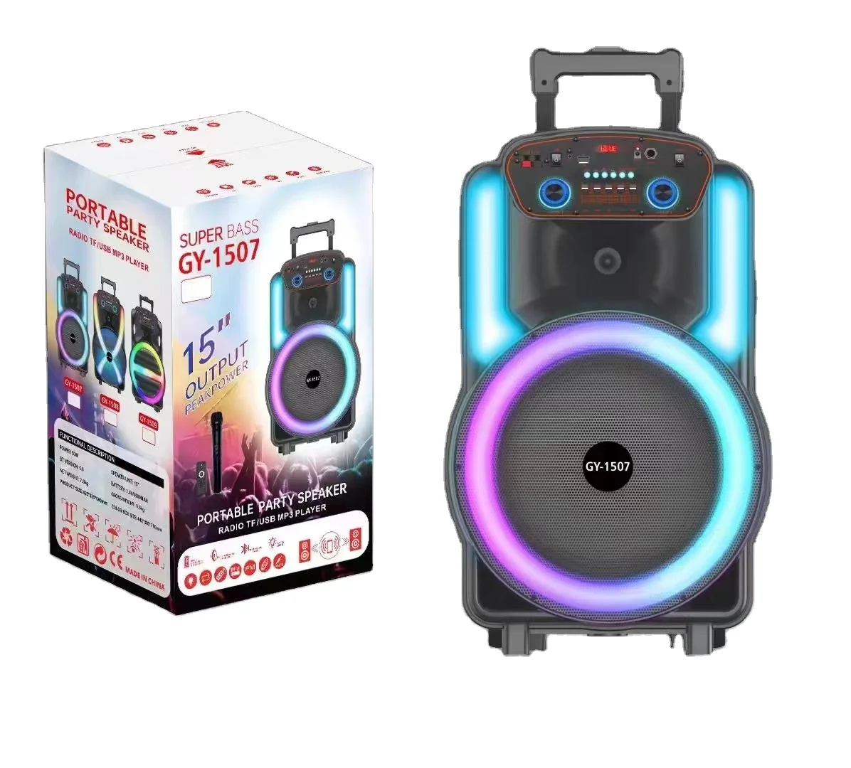 Big Speakers Outdoor Dj Party Waterproof Garden Outdoor Speaker Box With  Wireless Microphone