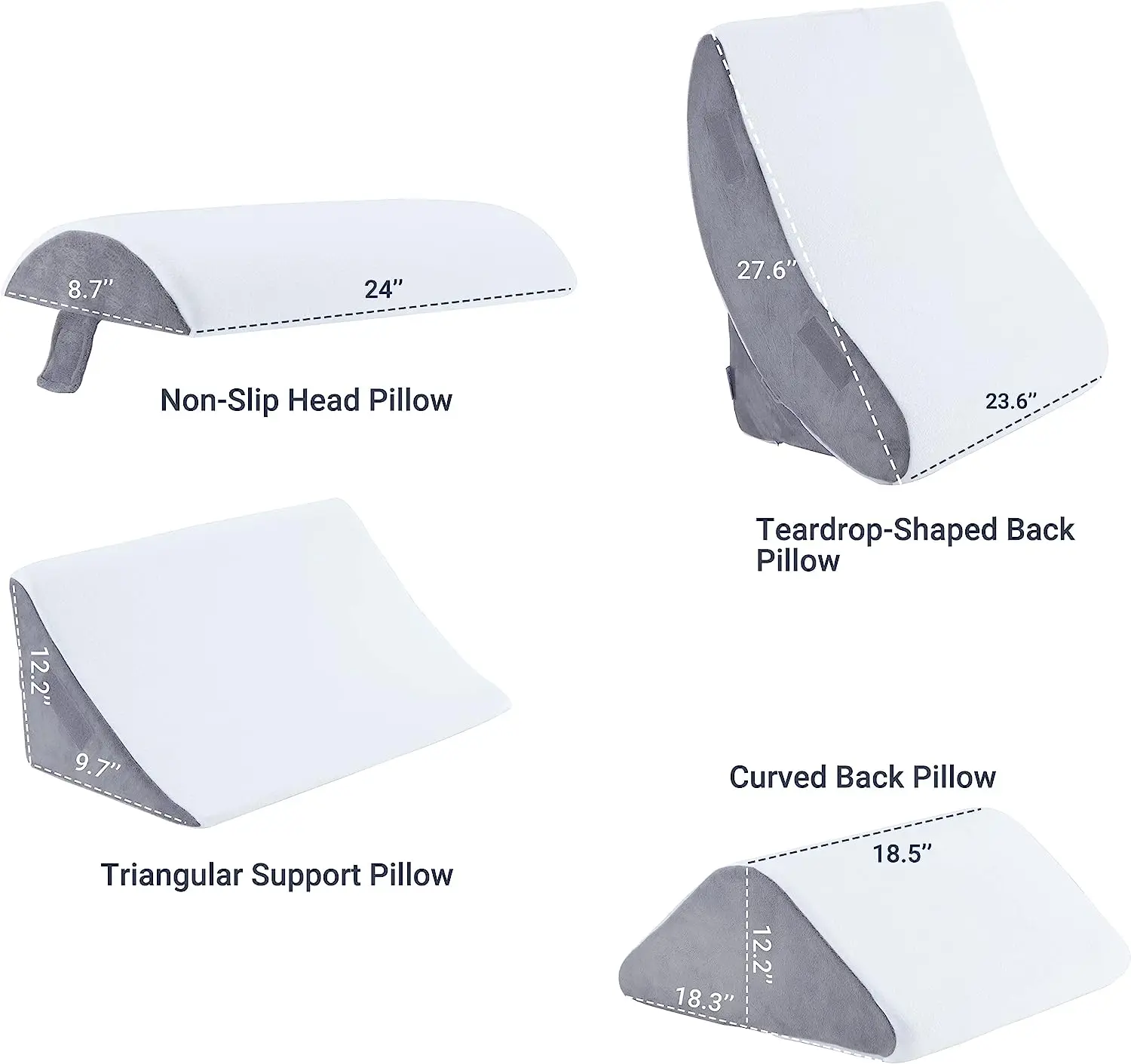 Accept Custom 4pcs Bed Wedge Pillow Set 45d Orthopedic Bed Postsurgery Pillows Memory Foam For
