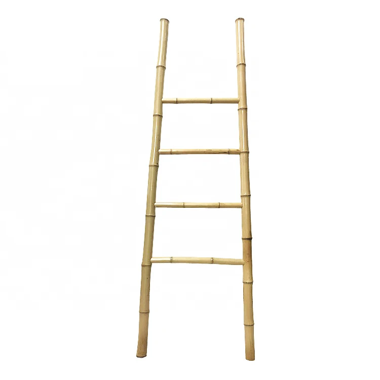 Custom Size Bamboo Loft Ladder Antique Decorative Brown Bamboo Climbs Ladder