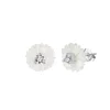 10mm shell flower S925 silver plated platinum