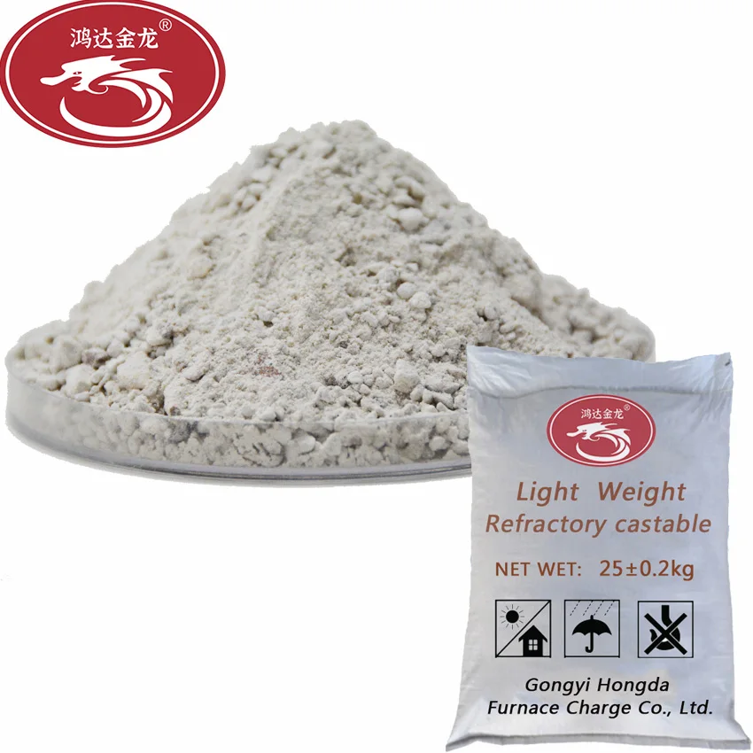 High Temperature Thermal Insulation Castable Refractory Cement Lightweight Heat Insulating Refractory Castable