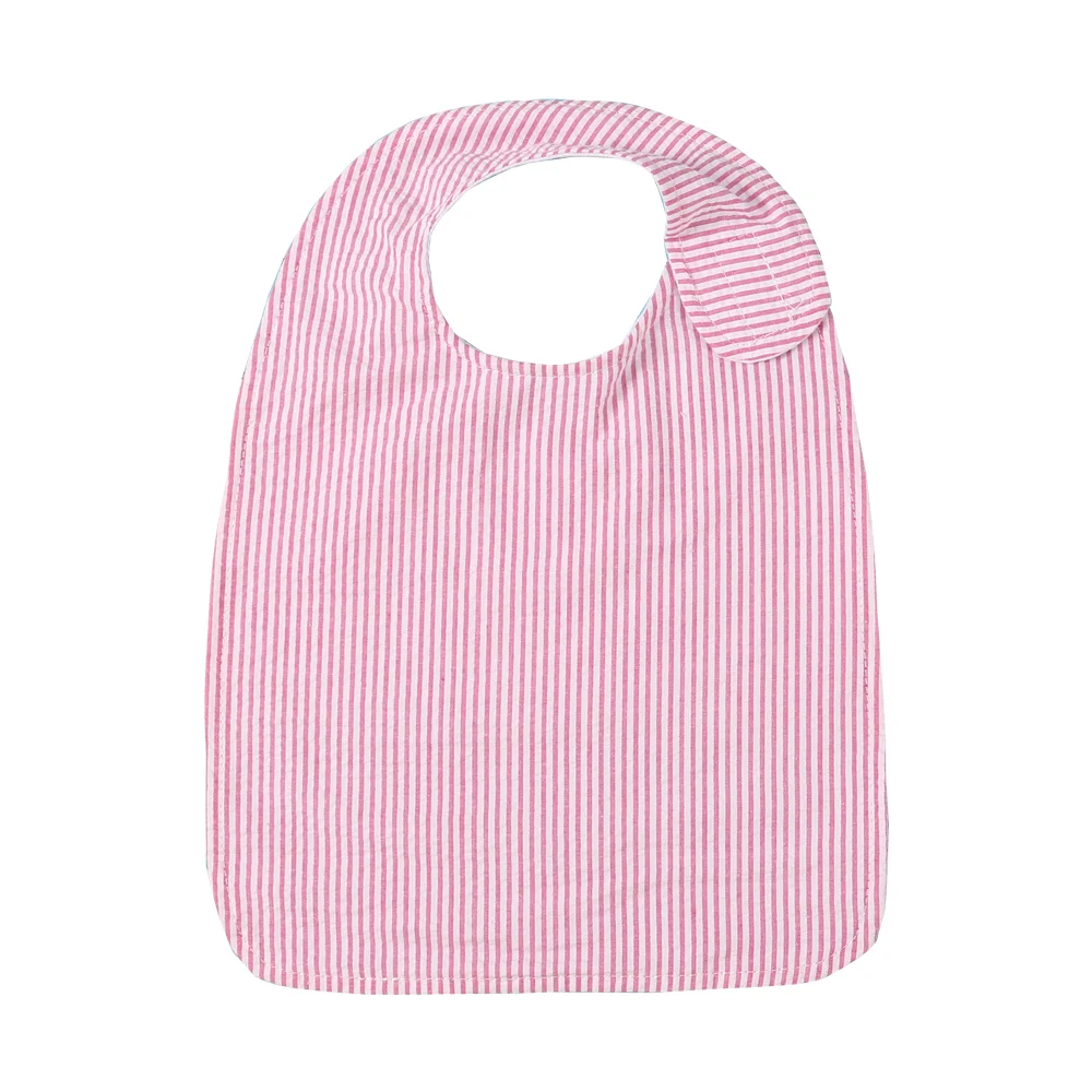 Wholesale Custom Baby Bib Boutique Organic Cotton Bib Seersucker Toddler Bib Necklace Newborn