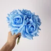 Bouquet di rose a 5 teste con sensazione al tatto - blu