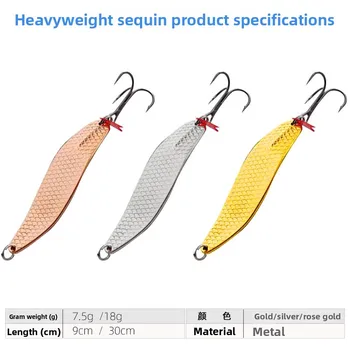 Custom Spoon Type Zinc Alloy Artificial Hard Bait Large Gram Weight Sequins Dragon Scales 20-30-40-50g Dogfish Bambos Fishing – Metal Jig – view 4