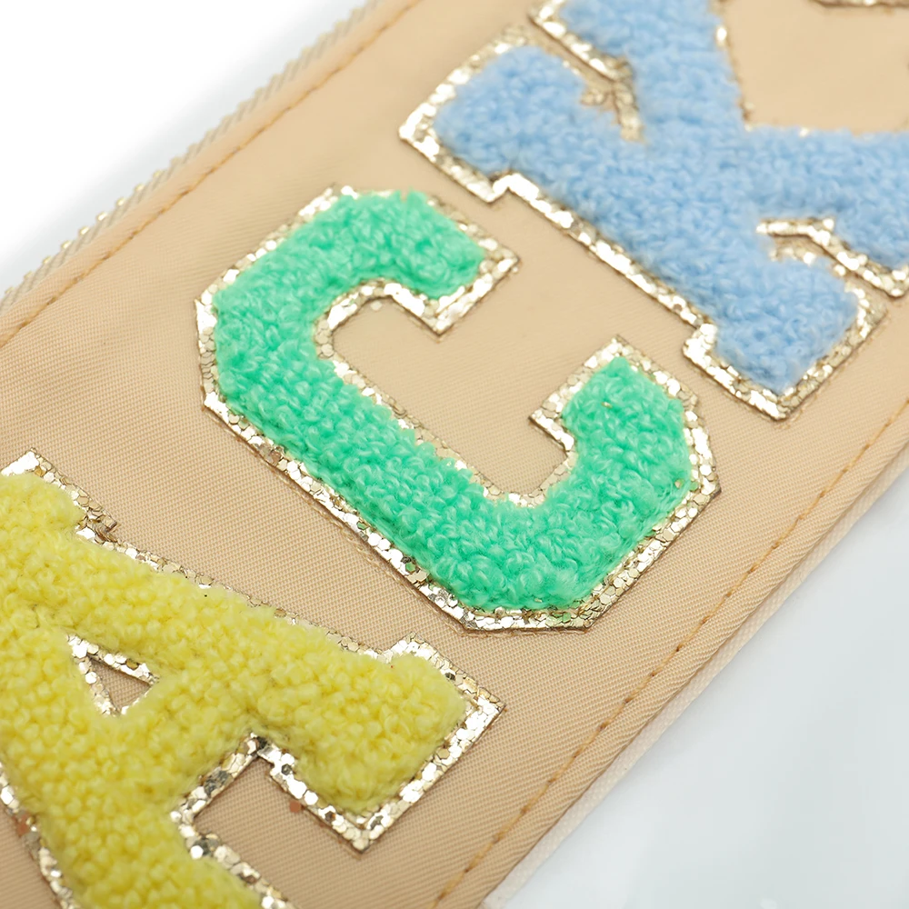 Stock 14 Different Colors DIY Snack Letters Organizer Transparent Travel Zipper Pouch Portable Weatherproof Clear Makeup Case