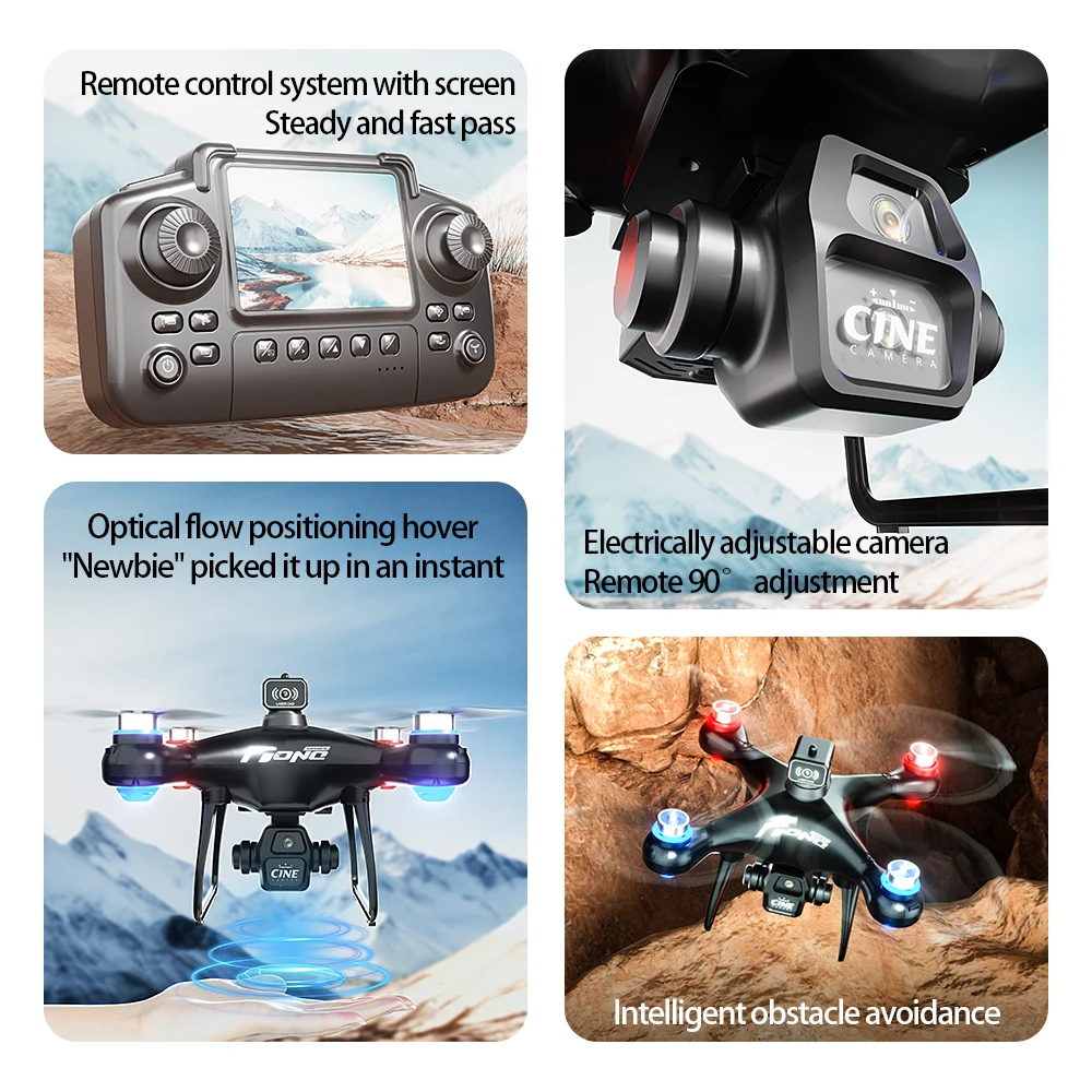 E55 Air Drone - Brushless Motor, Obstacle Avoidance, 480P Dual Camera
