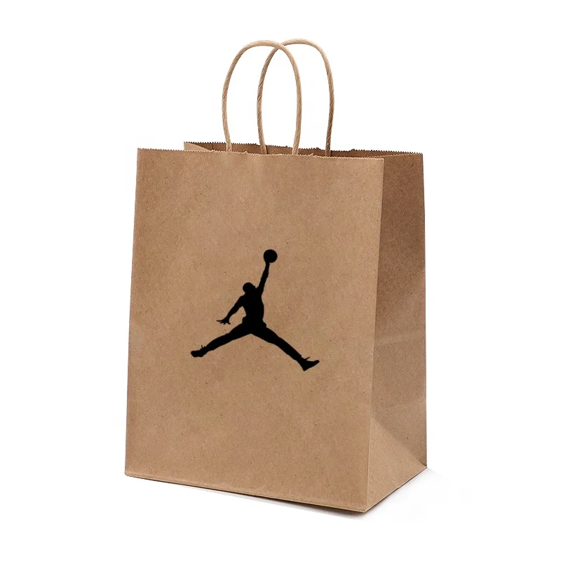 Перерабатываемая биоразлагаемая упаковка из крафт-бумаги, Подарочный пакет для покупок с витой ручкой