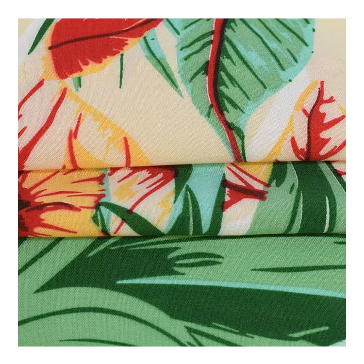 Оптовая торговля гавайский бесплатный образец дешевая цена печать на заказ Мягкая ручная тканая ткань 45s 100% вискоза цветочная