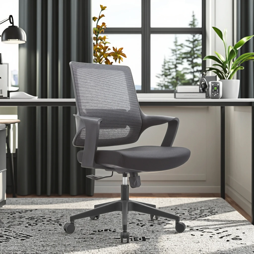 Modern Comfortable Lounge Office Furniture Ergonomic Computer Desk Chairs Fixed Arms Adjustable Height Ergonomic Lumbar Support 4