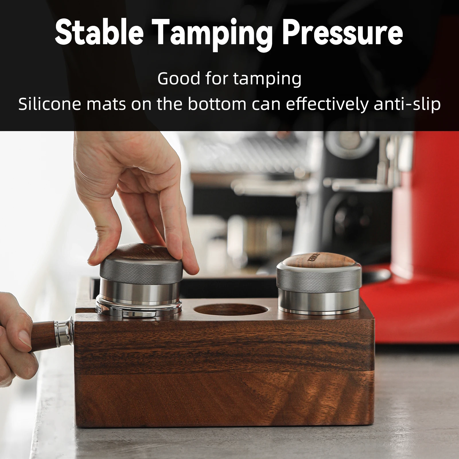 Детонационная коробка для эспрессо 51/53/54 мм тампонговая станция кофейная детонационная деревянная 4 в 1 ореховая