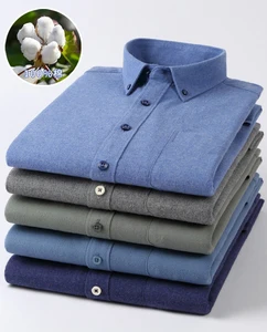 Summer 100% Cotton Brushed Print Satin Eco-Friendly Slim-fit Casual Business Long-sleeved Shirt Men